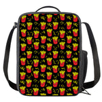 Cartoon French Fries Pattern Print Crossbody Lunch Bag