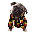 Cartoon French Fries Pattern Print Dog Zip Up Hoodie