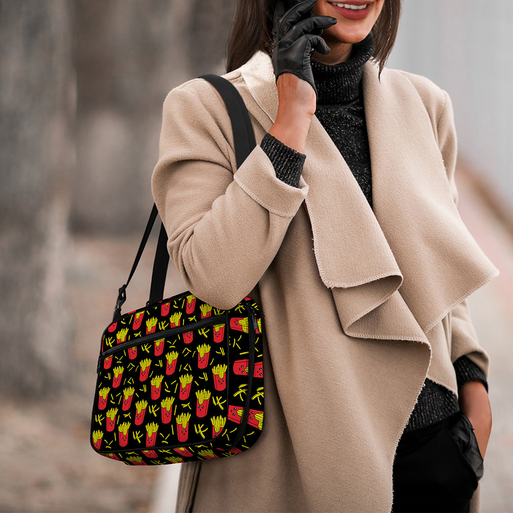 Cartoon French Fries Pattern Print Double Strap Bible Bag
