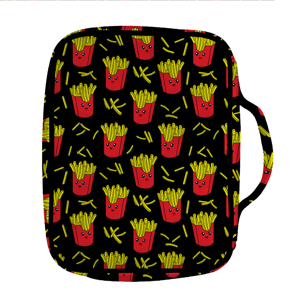 Cartoon French Fries Pattern Print Front Pocket Bible Bag