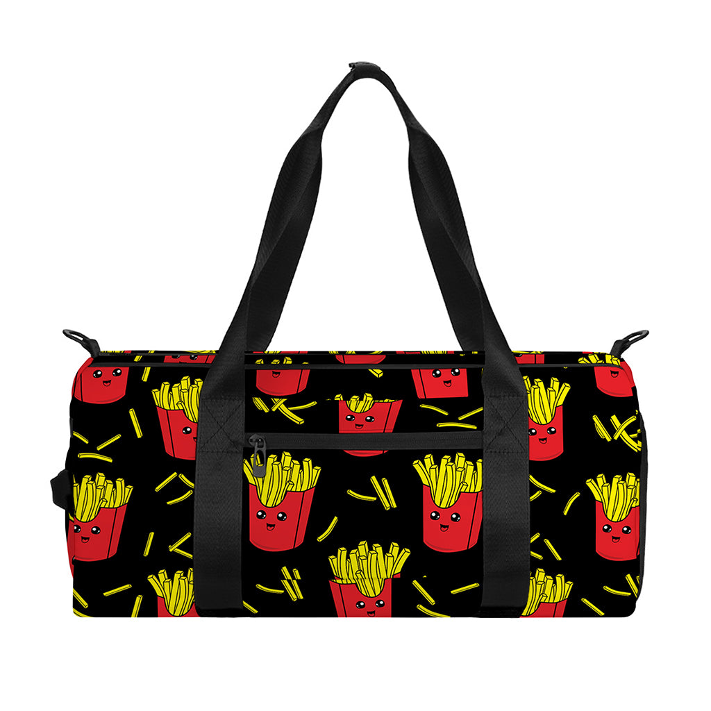 Cartoon French Fries Pattern Print Gym Bag