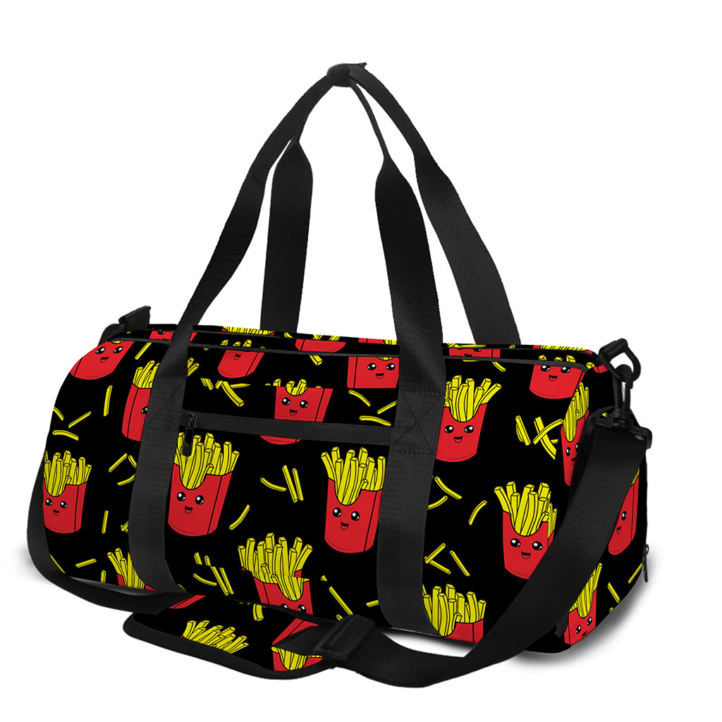 Cartoon French Fries Pattern Print Gym Bag