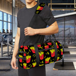 Cartoon French Fries Pattern Print Gym Bag