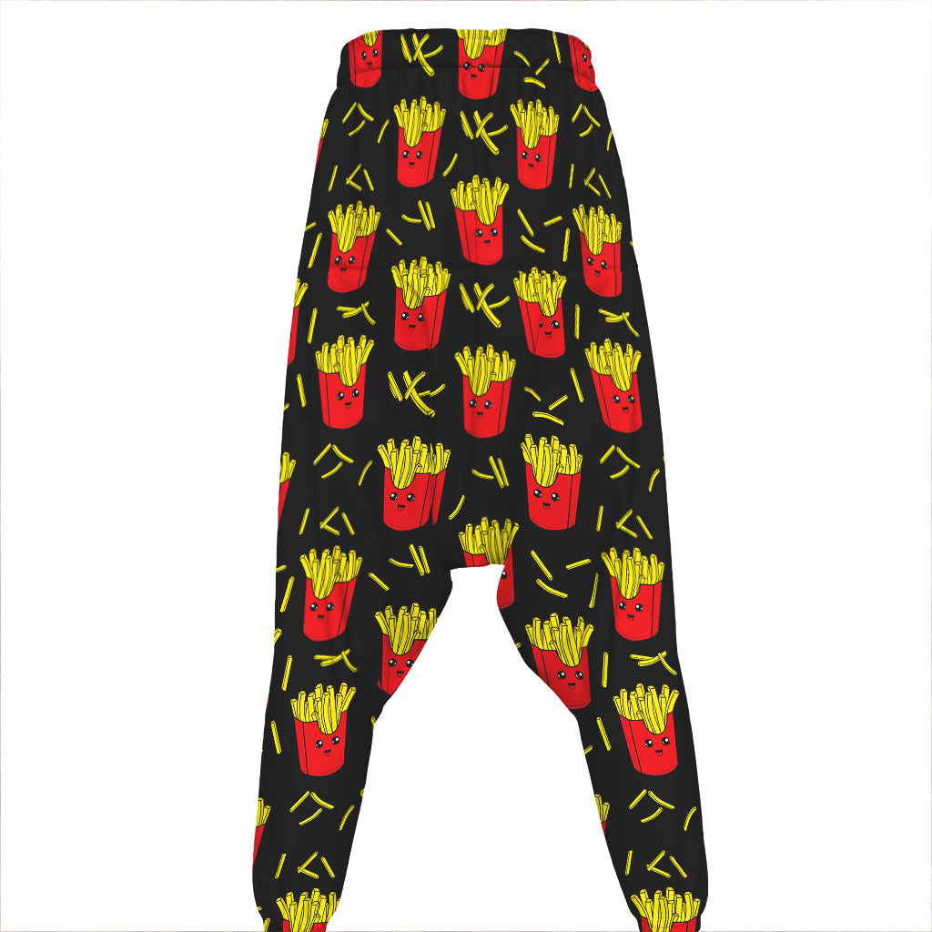 Cartoon French Fries Pattern Print Hammer Pants