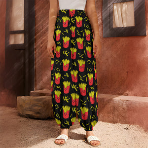 Cartoon French Fries Pattern Print Harem Pants