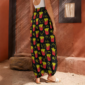 Cartoon French Fries Pattern Print Harem Pants