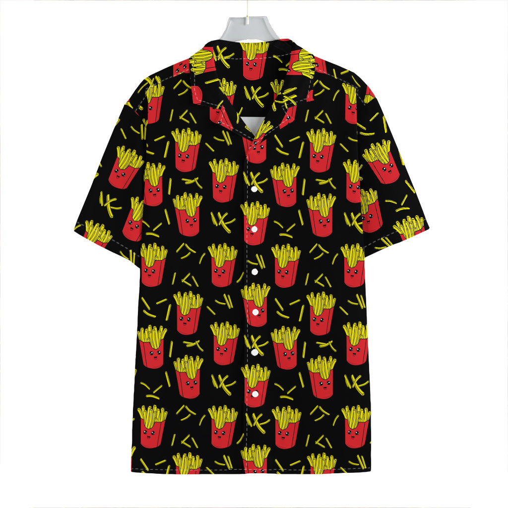 Cartoon French Fries Pattern Print Hawaiian Shirt