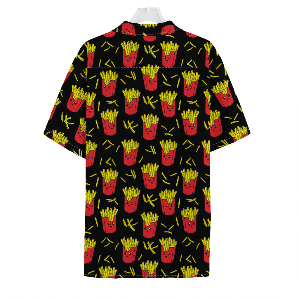 Cartoon French Fries Pattern Print Hawaiian Shirt