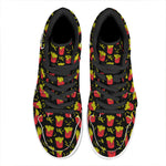 Cartoon French Fries Pattern Print High Top Leather Sneakers