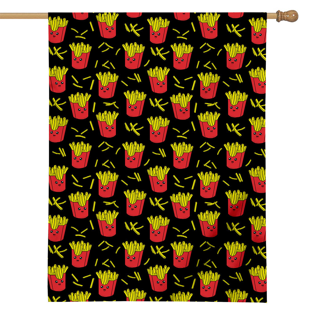 Cartoon French Fries Pattern Print House Flag