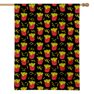 Cartoon French Fries Pattern Print House Flag