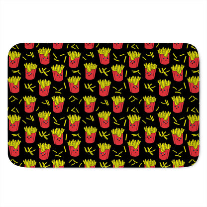 Cartoon French Fries Pattern Print Indoor Door Mat