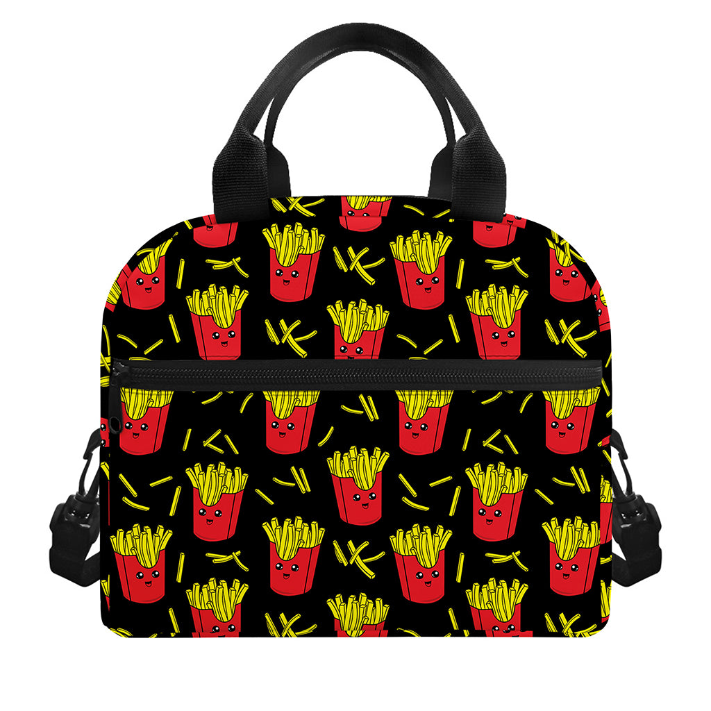Cartoon French Fries Pattern Print Insulated Lunch Bag