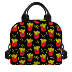 Cartoon French Fries Pattern Print Insulated Lunch Bag