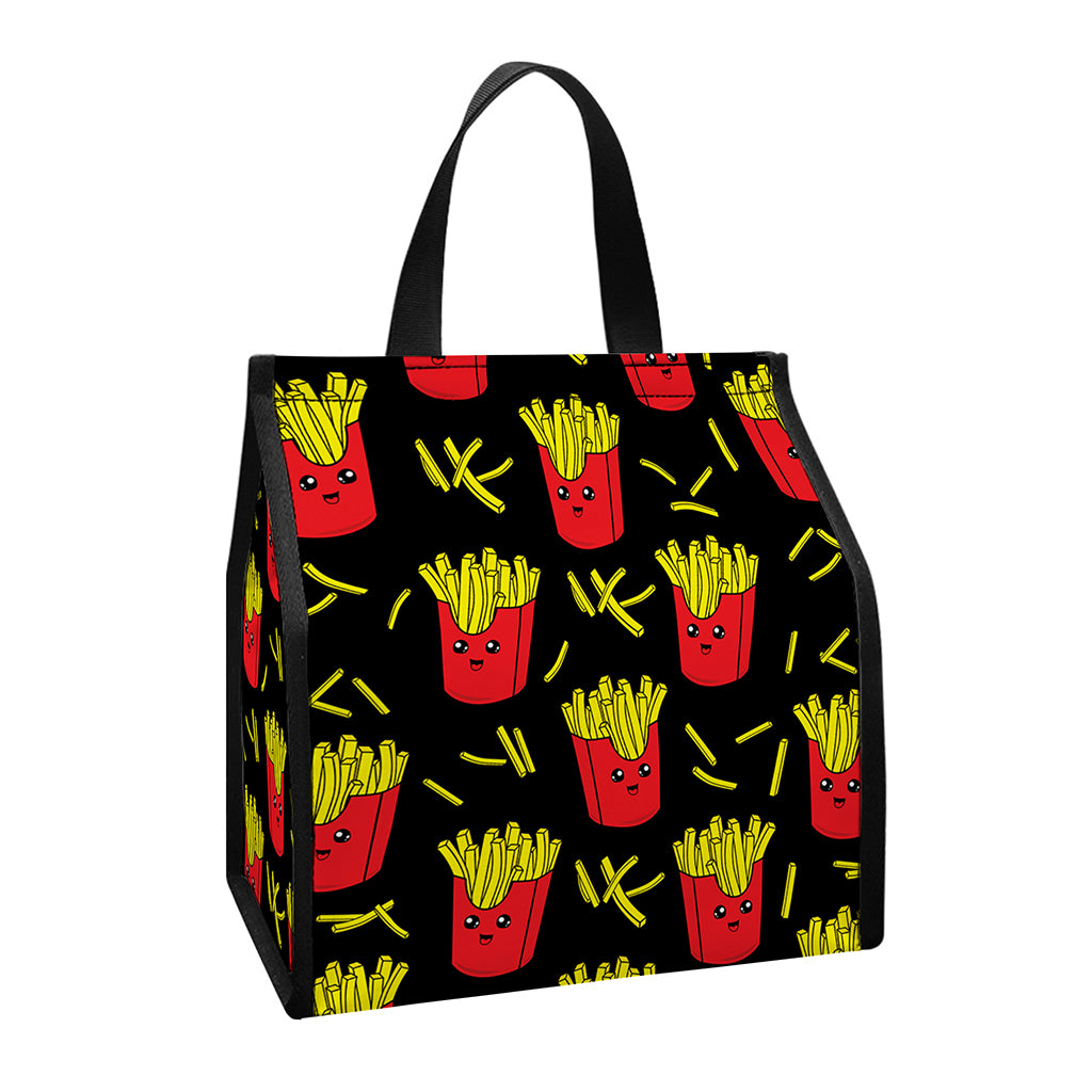 Cartoon French Fries Pattern Print Insulated Lunch Tote