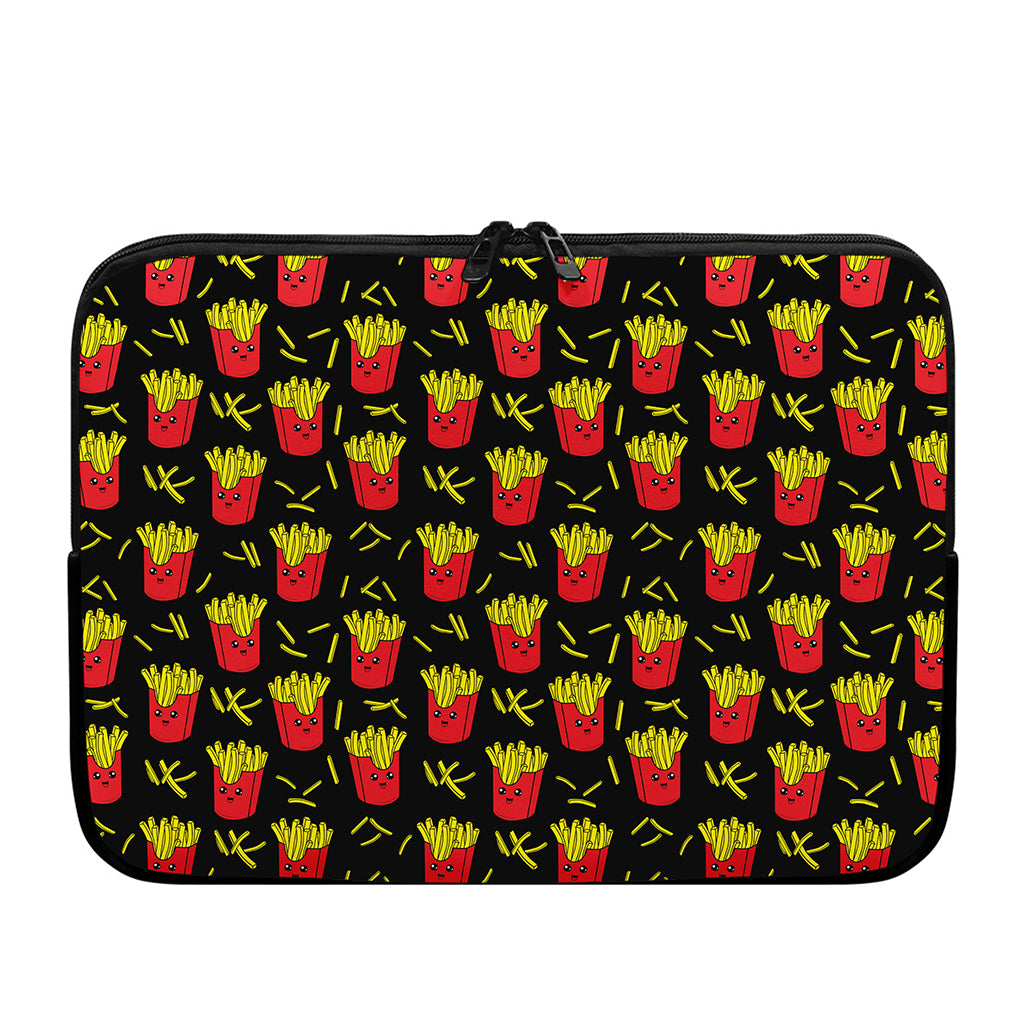 Cartoon French Fries Pattern Print Laptop Sleeve