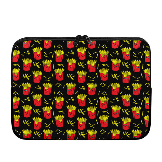 Cartoon French Fries Pattern Print Laptop Sleeve