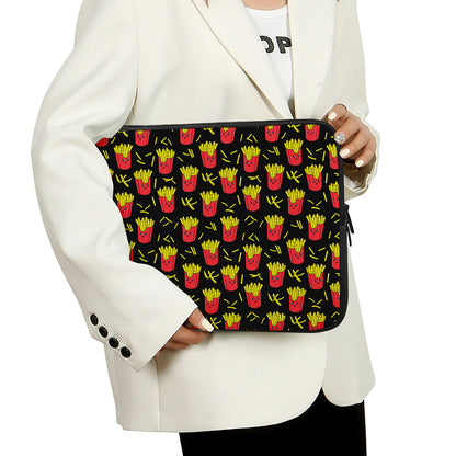 Cartoon French Fries Pattern Print Laptop Sleeve