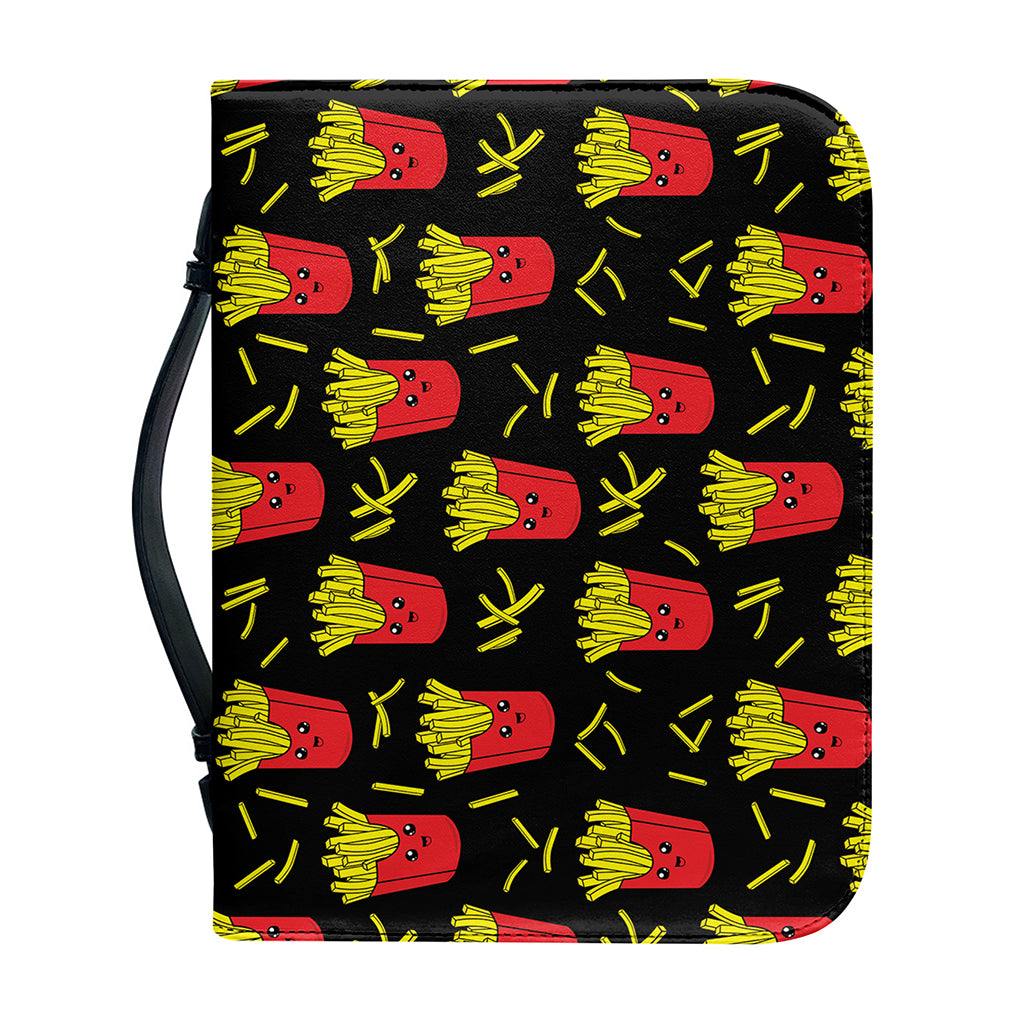 Cartoon French Fries Pattern Print Leather Bible Cover