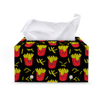 Cartoon French Fries Pattern Print Leather Tissue Box Cover