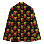 Cartoon French Fries Pattern Print Men's Blazer