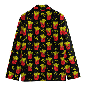 Cartoon French Fries Pattern Print Men's Blazer