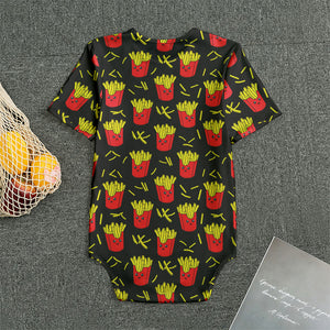 Cartoon French Fries Pattern Print Men's Bodysuit