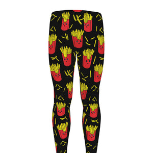 Cartoon French Fries Pattern Print Men's leggings