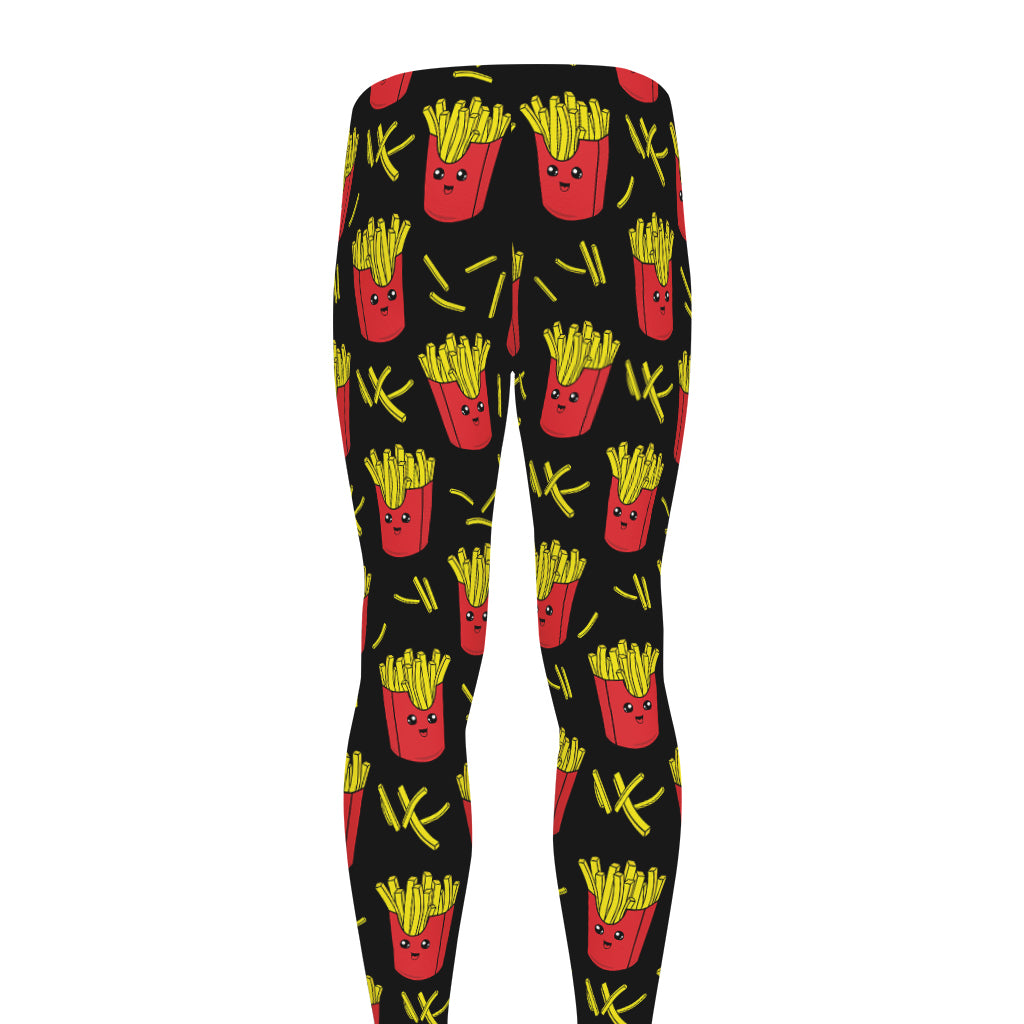 Cartoon French Fries Pattern Print Men's leggings