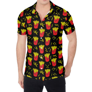 Cartoon French Fries Pattern Print Men's Shirt