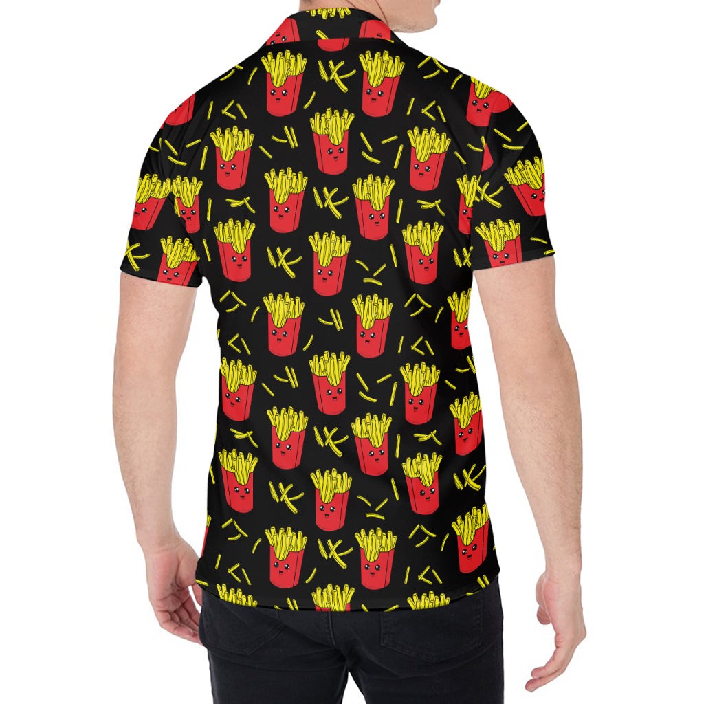 Cartoon French Fries Pattern Print Men's Shirt