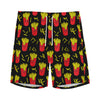 Cartoon French Fries Pattern Print Men's Sports Shorts