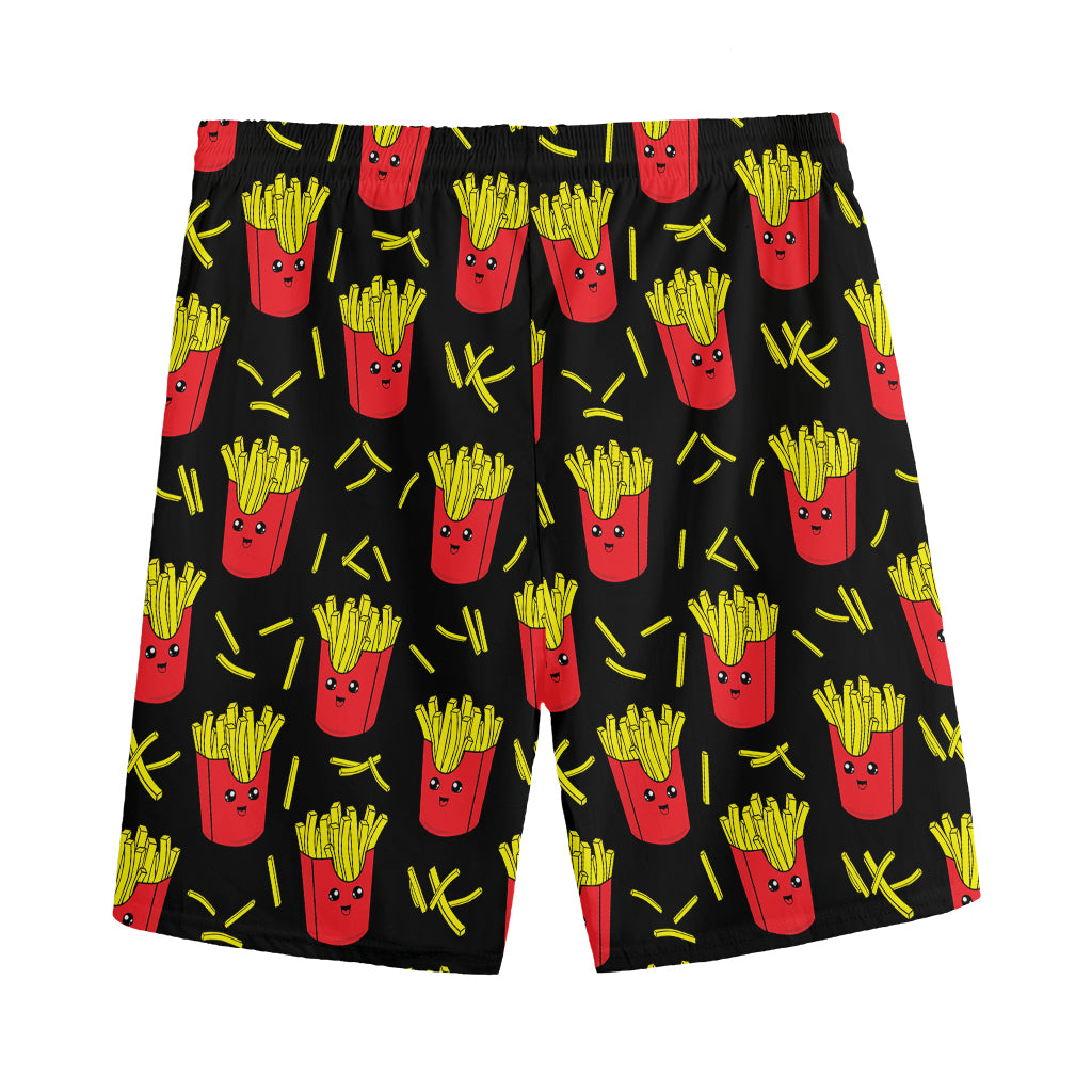 Cartoon French Fries Pattern Print Men's Sports Shorts