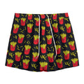 Cartoon French Fries Pattern Print Mesh Shorts