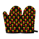 Cartoon French Fries Pattern Print Oven Mitts