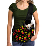 Cartoon French Fries Pattern Print Pet Sling Carrier
