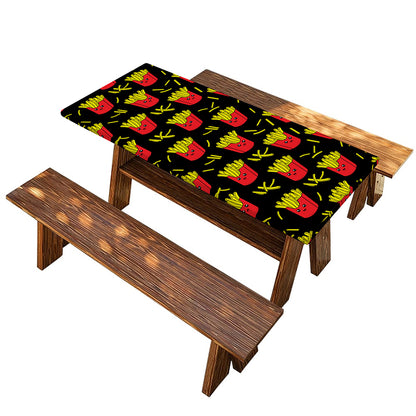 Cartoon French Fries Pattern Print Picnic Table Cover