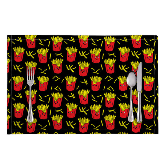 Cartoon French Fries Pattern Print Placemat