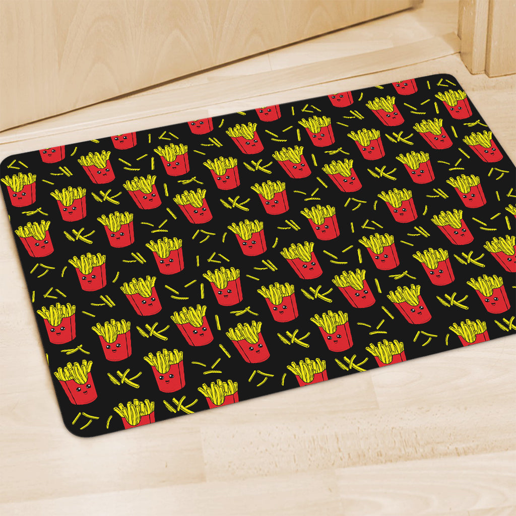 Cartoon French Fries Pattern Print Polyester Doormat