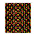 Cartoon French Fries Pattern Print Polyester Shower Curtain