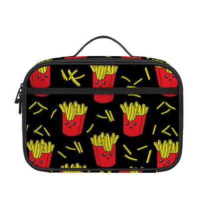 Cartoon French Fries Pattern Print Portable Lunch Bag