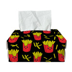 Cartoon French Fries Pattern Print Rectangle Tissue Box Cover