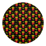 Cartoon French Fries Pattern Print Round Blanket