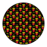 Cartoon French Fries Pattern Print Round Floor Mat