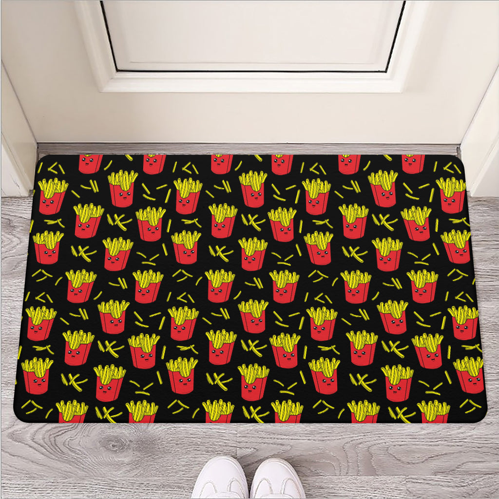 Cartoon French Fries Pattern Print Rubber Doormat