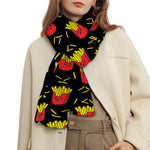 Cartoon French Fries Pattern Print Scarf