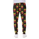 Cartoon French Fries Pattern Print Scuba Joggers