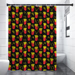 Cartoon French Fries Pattern Print Shower Curtain