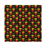 Cartoon French Fries Pattern Print Silk Bandana