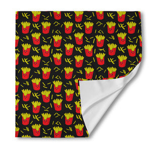 Cartoon French Fries Pattern Print Silk Bandana